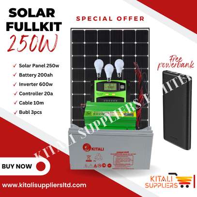 250w solar fullkit with free power bank image 1