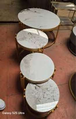 4-Piece Marble Top Nesting Coffee Table Set image 5