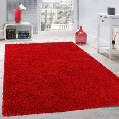 Red fluffy carpet image 1