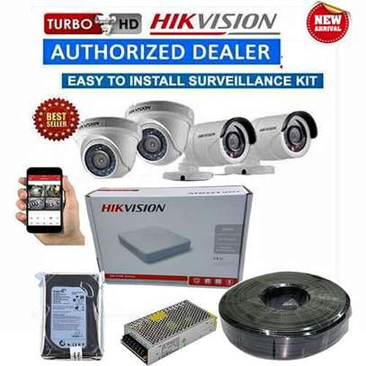 Hikvision 4 HD CCTV Cameras Complete System Installation Kit image 1