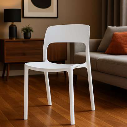Dining Chair: Home Plastic White Dining Chairs image 3