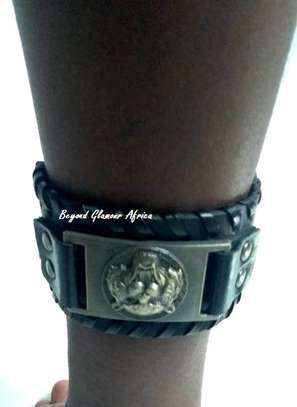 Black Leather Animal Bracelet image 2