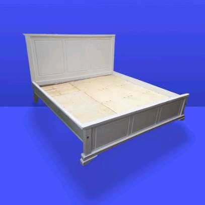 6 by 6 wooden white bed image 2