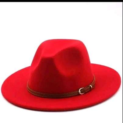 Red Fedora hat image 1