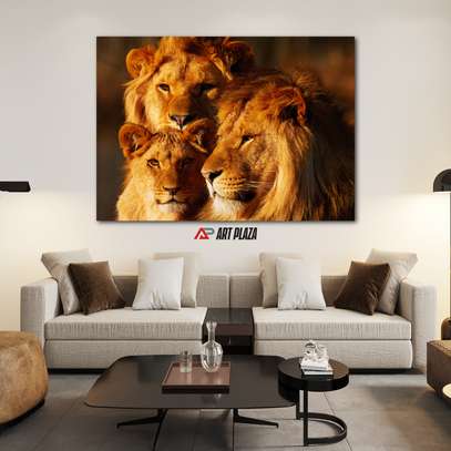 Lion Family wall art decor image 1