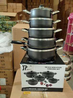JP 10-Piece Non-Stick Cookware Set Black image 2