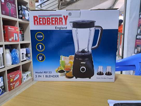 Redberry 3 in 1 blender with grinder and chopper 500w RB 133 image 1