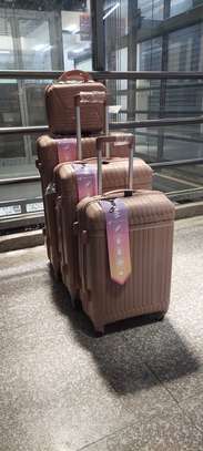 3-Piece Hard Shell Luggage Set Black Durable image 1