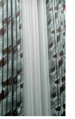 Grey Heavy fabric curtains available image 4