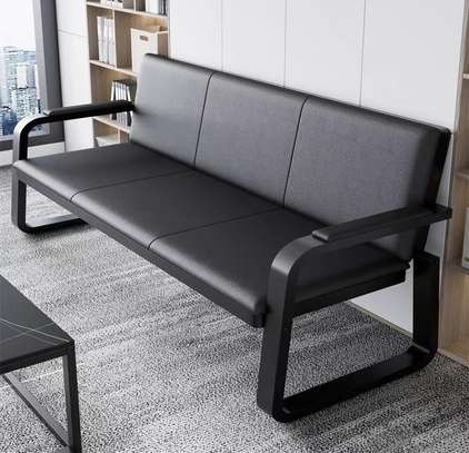 Office Sofa:  5-Seater Black Office Reception Sofa image 5