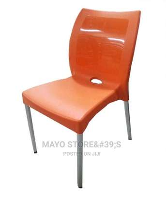 STACKABLE PLASTIC CHAIRS with ALUMINUM STANDS image 1