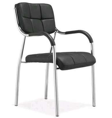 Office waiting chair with rubberes wheels image 1