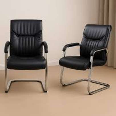 Black Leather Executive Boardroom Chair for Office image 5