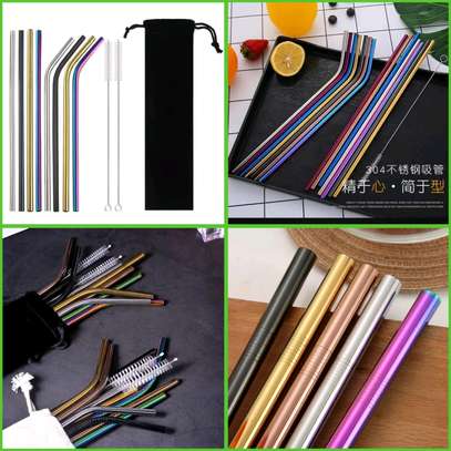 stainless steel reusable straws image 1