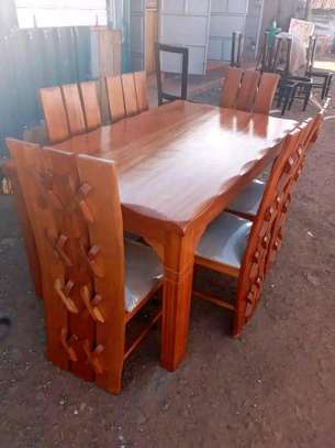 6 seater solid mahogany dining table sets image 1