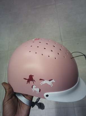 Light pink Horse riding helmet with visor adjustable image 9