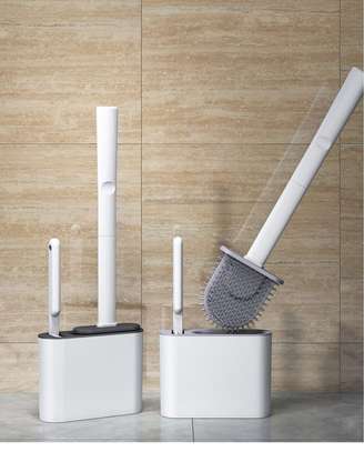 Wall hanging toilet brush with Holder & cleaning brush image 2