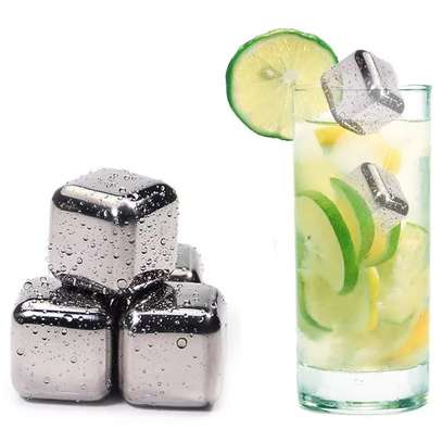 6pcs Reusable Stainless Steel Ice Cubes image 1