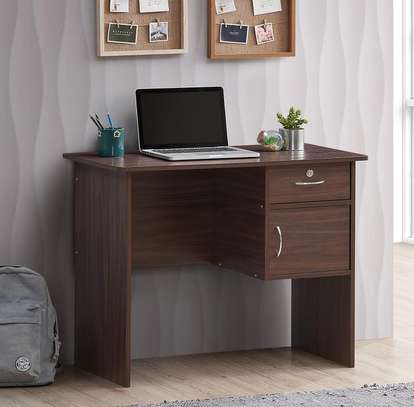 Office table: Brown office table with drawers image 1