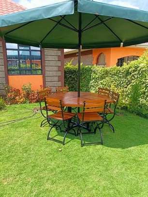 6 Seater Outdoor Dining Sets + Umbrella image 3