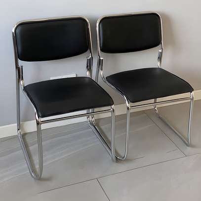 Chrome office guest/ salon chair image 3