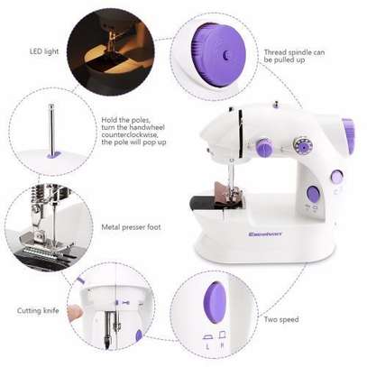Mini Electric Sewing Machine Household Sewing Machine With Light - White image 1