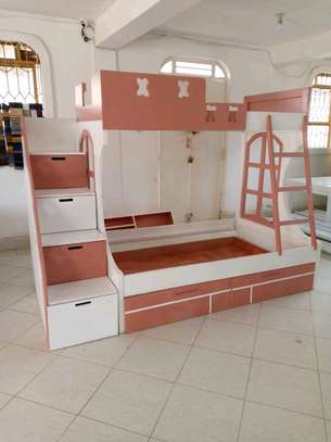 Drawered stairs design double decker bunk bed image 2