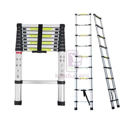 14 Steps 4.1m 13.5ft Telescopic Aluminium Ladder, Heavy Duty image 2