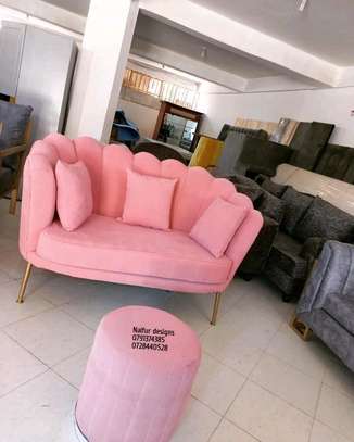 Latest pink two seater sofa/pouf/Love seat image 6