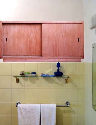 Meru Oak Wood Sliding Door Medicine Storage Cabinet image 1