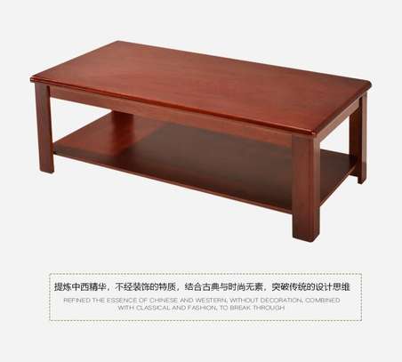 Brown Wooden Rectangular Center Coffee Table image 7