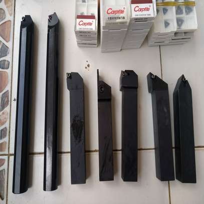 7PCS LATHE CUTTING TOOLS,SHANK,INSERTS AND HOLDERS FOR SALE! image 2