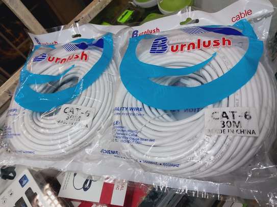 Cat6 Lan Network Ethernet Cable white image 1