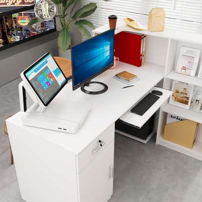 Reception Desk: Office Reception Office Hospital Long Desk image 4