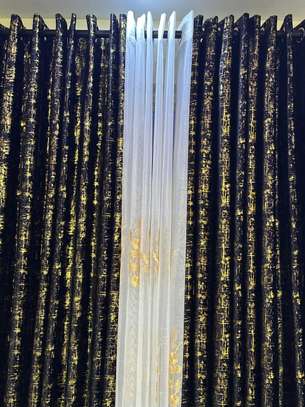 3 pc Velvet Curtains(Thunder Effect) image 6