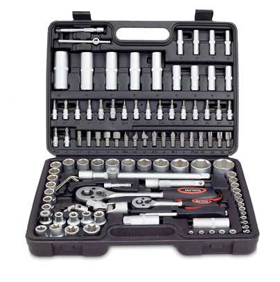 108 Pcs Tool Set Socket Wrench Set Tool Kit With Plastic Box image 1