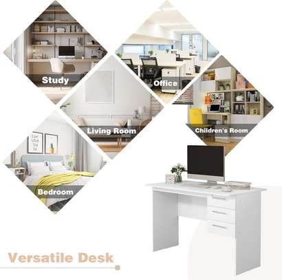 Office tables: white 1200mm straight home office desk image 3