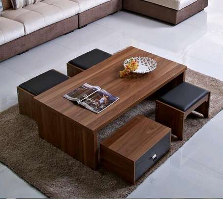 Executive coffee table plus 2 stools image 2