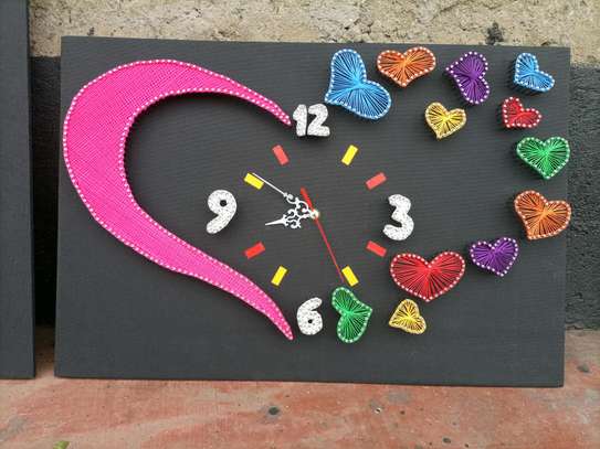 Love heart Wall clock string art image 1