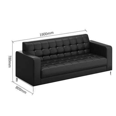 Modern 5-Seater Leather Couch for Office Spaces image 2