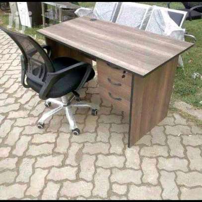 Computer desk with a strong office chair image 1