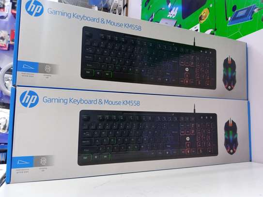 HP USB Gaming Keyboard & Mouse - KM558 with RGB lighting image 1