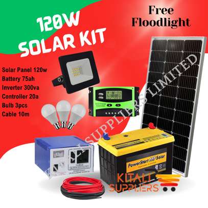 120w Solar Kit with Powerstart Battery 75ah. image 1
