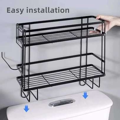 Double Layer Bathroom/ Toilet Racks With Tissue Holder image 1
