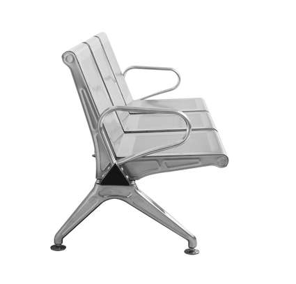 3‑Seater Modern Steel Reception Office Bench image 1