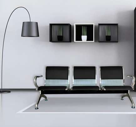 Office Bench: Padded Three Seater Modern Bench image 1