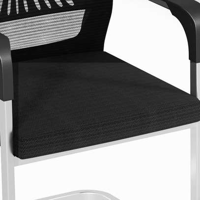 Office Chair: Non-swivel Mid-back Ergonomic Conference Chair image 2