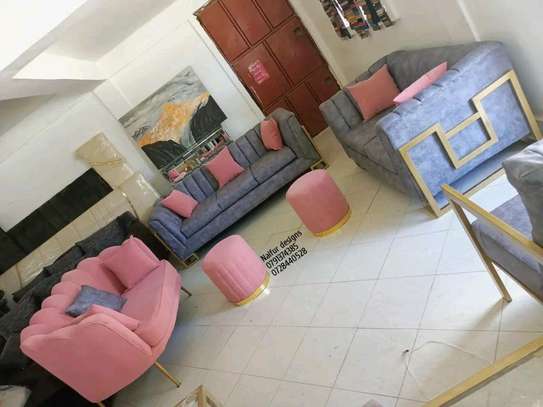 Modern Seven seater grey and pink couch/Sofa kenya image 6