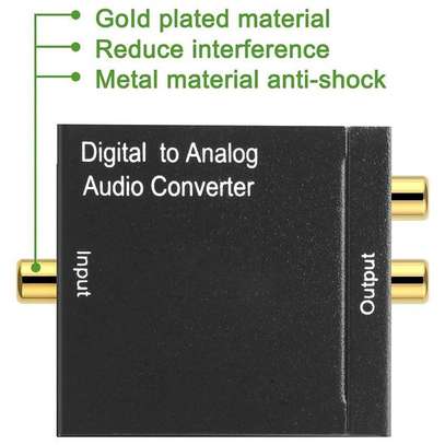 Fiber Optic Toslink To 2-RCA AV Audio Converter image 1