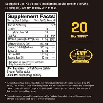 Ab Cuts CLA Belly Fat Formula - 80 Easy-to-Swallow Softgels image 3